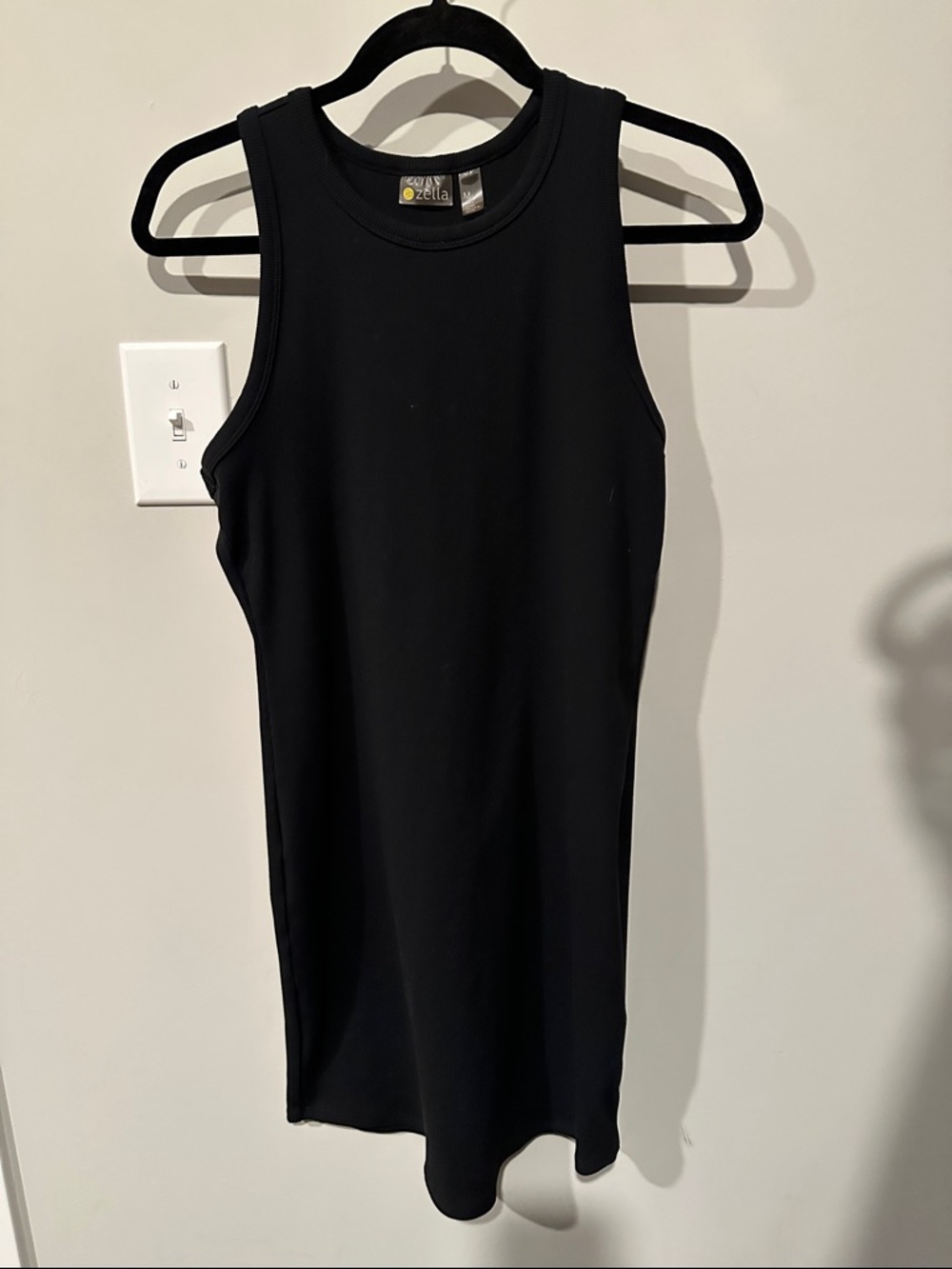 Zella Black Ribbed Tank Dress